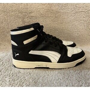 Puma Rebound Layup High Top Black & White Athletic Shoes Sneakers Men’s Size 12
